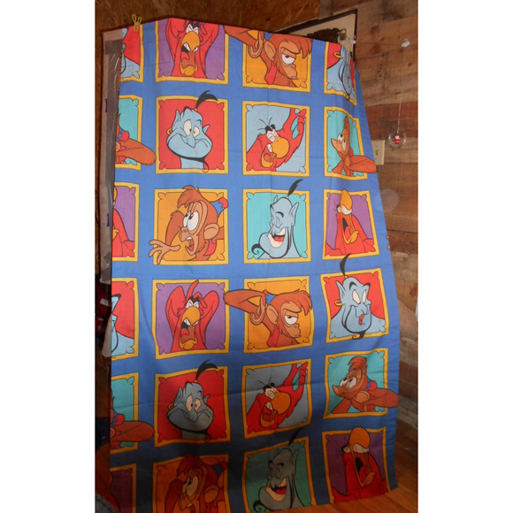 Vintage Disney 1993 Aladdin Curtain Set 14193 Genie, Abu, Iago - Picture 3 of 11
